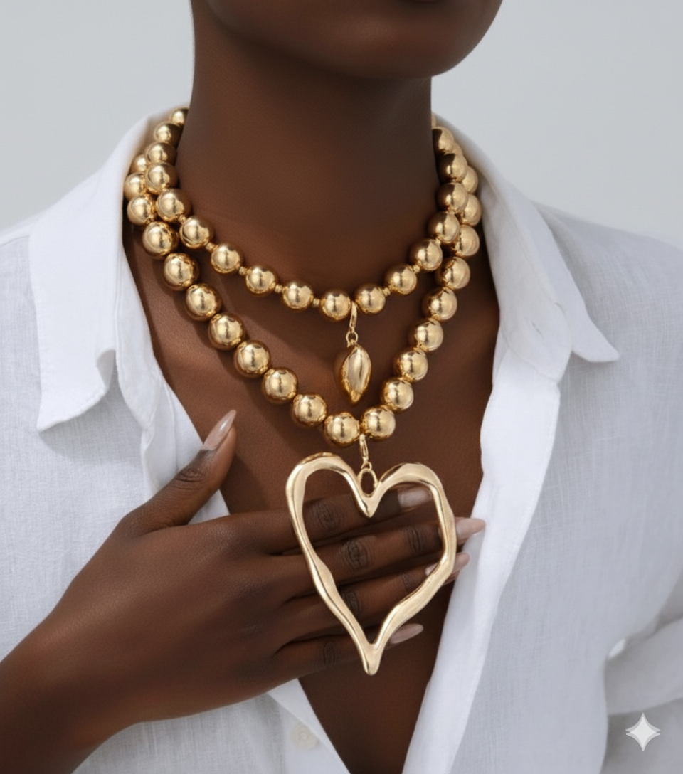 GOLD DOUBLE HEART NECKLACE